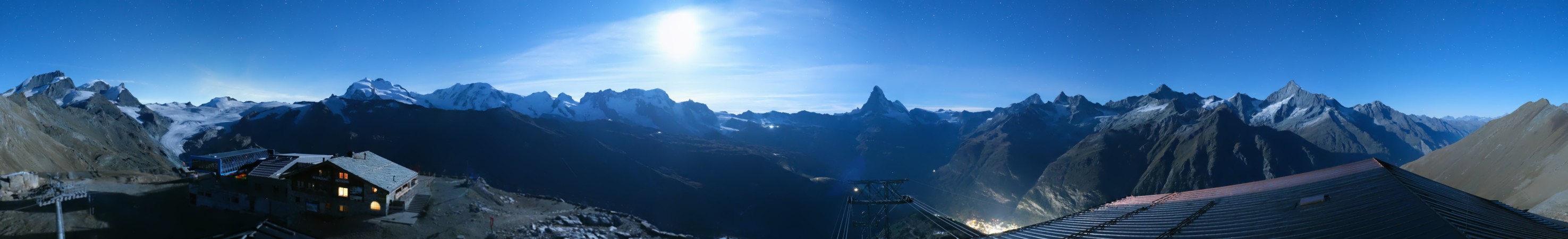 Zermatt Bergbahnen Rothorn snow cam captured at 21 September 2026 at 11:46 pm GMT+2