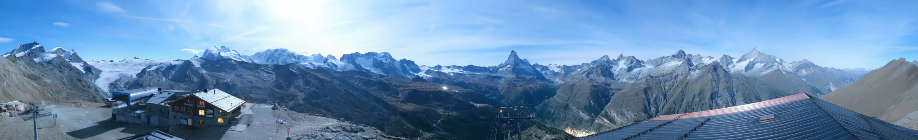 Zermatt Bergbahnen Rothorn snow cam captured at 24 September 2026 at 11:47 pm GMT+2