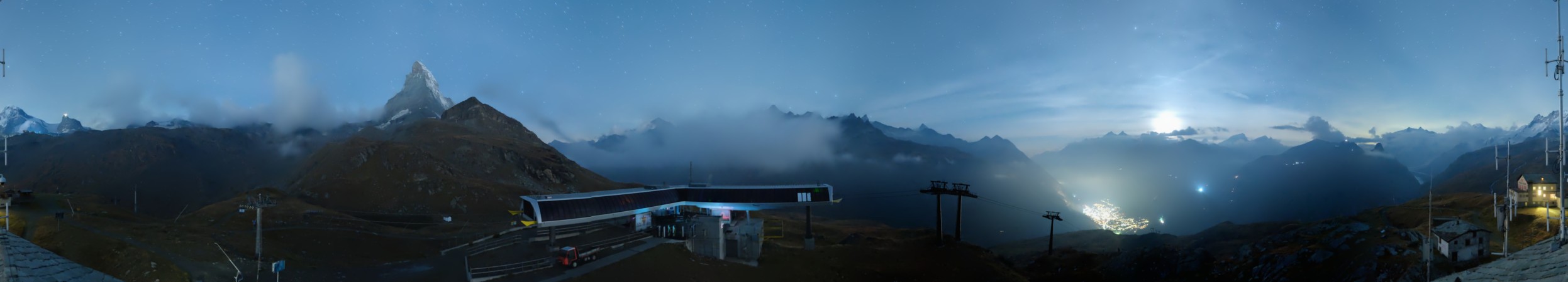 Zermatt Bergbahnen Schwarzsee snow cam captured at 2 October 2026 at 11:47 pm GMT+2