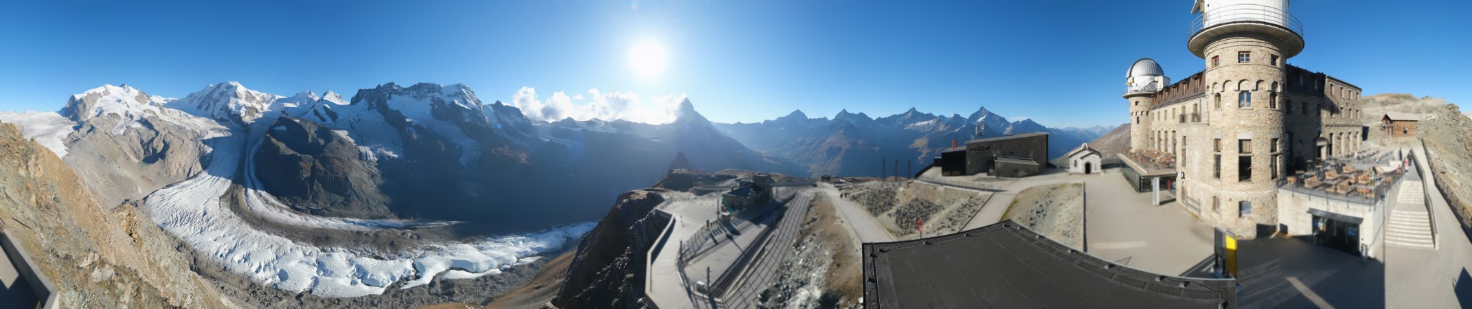 Zermatt Tourismus Gornergrat snow cam captured at 15 September 2026 at 6:12 pm GMT+2