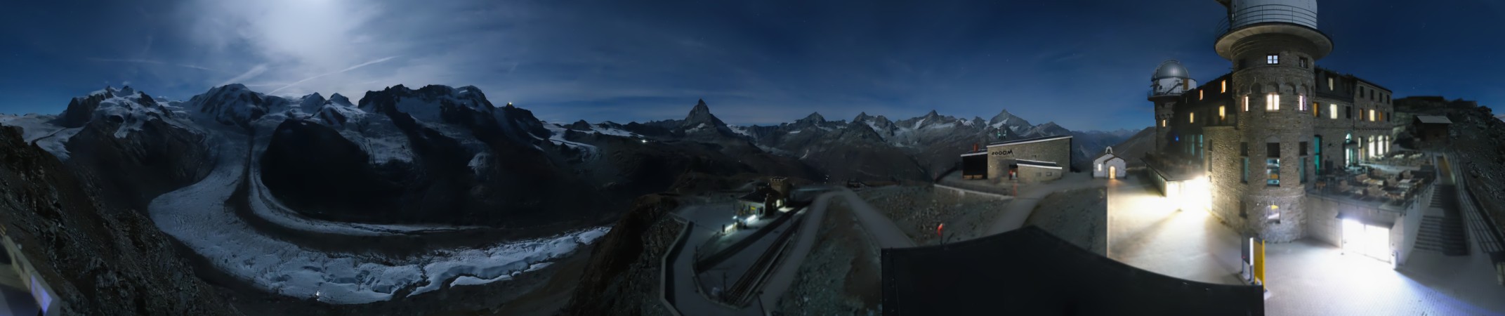 Zermatt Tourismus Gornergrat snow cam captured at 24 September 2026 at 11:47 pm GMT+2