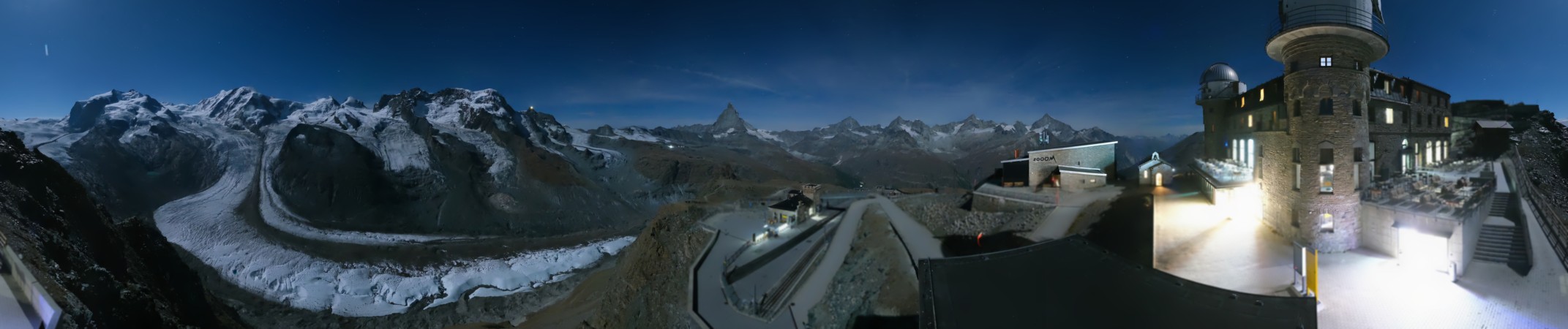 Zermatt Tourismus Gornergrat snow cam captured at 28 September 2026 at 11:53 pm GMT+2