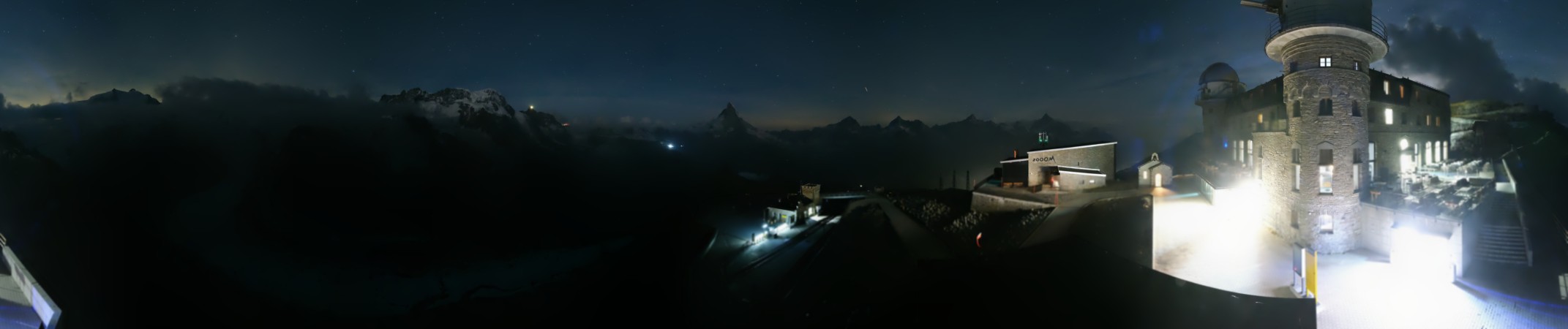 Zermatt Tourismus Gornergrat snow cam captured at 2 October 2026 at 11:47 pm GMT+2