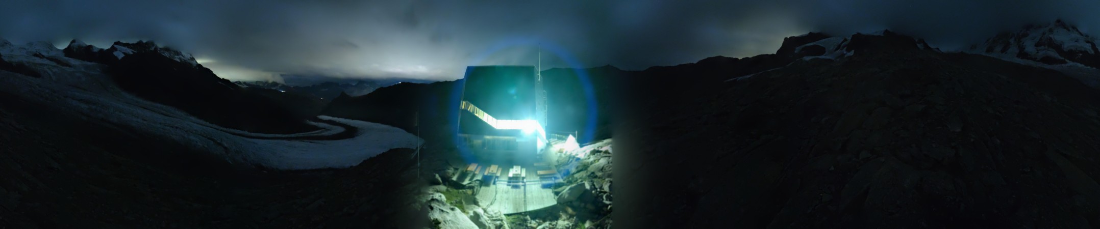 Zermatt Tourismus Monte Rosa snow cam captured at 13 September 2026 at 11:47 pm GMT+2
