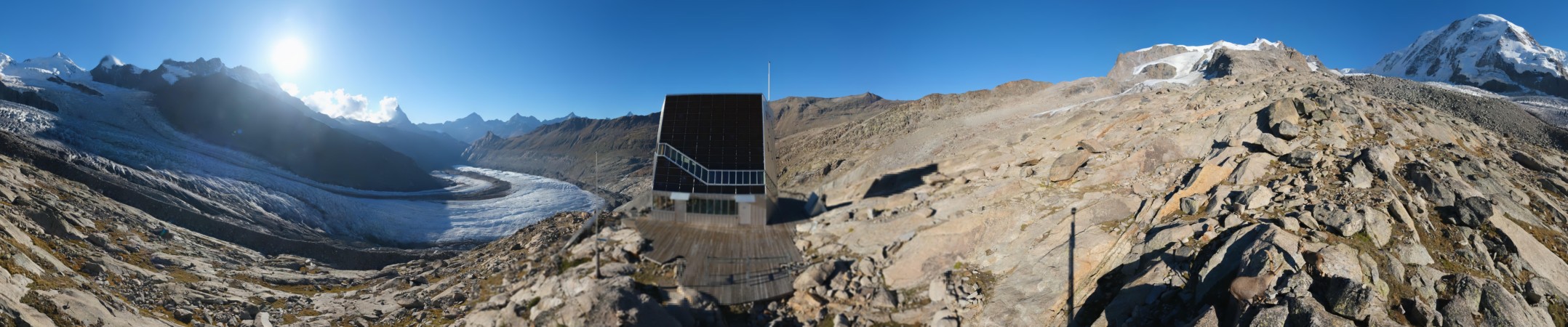 Zermatt Tourismus Monte Rosa snow cam captured at 15 September 2026 at 6:12 pm GMT+2