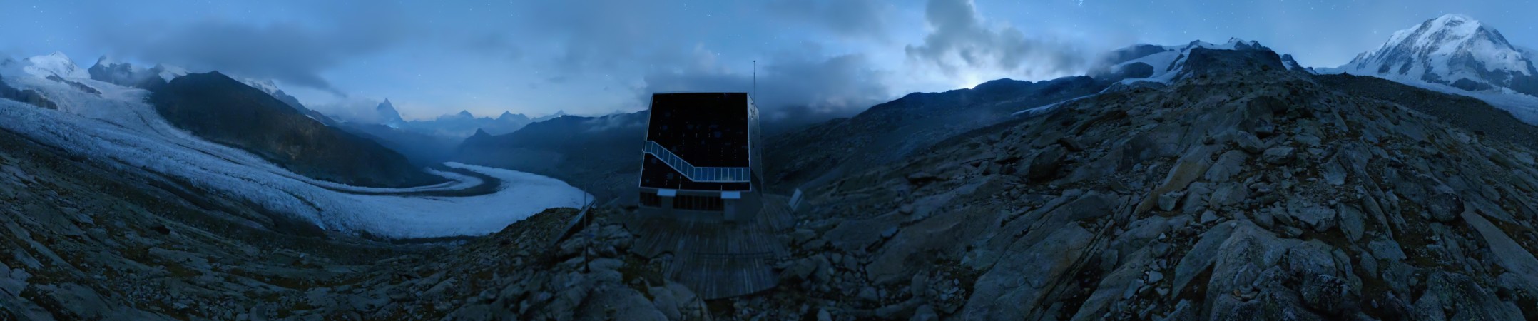 Zermatt Tourismus Monte Rosa snow cam captured at 2 October 2026 at 11:47 pm GMT+2
