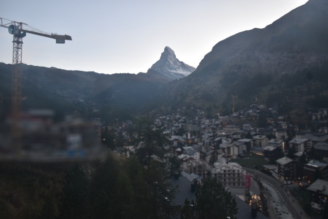 Zermatt Tourismus Schönegg Hotel snow cam captured at 23 September 2026 at 7:41 pm GMT+2