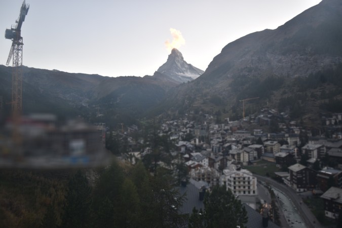 Zermatt Tourismus Schönegg Hotel snow cam captured at 27 September 2026 at 7:26 pm GMT+2