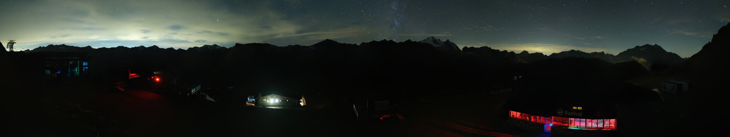 Val d'Isère Bellevarde snow cam captured at 12 September 2026 at 11:44 pm GMT+2
