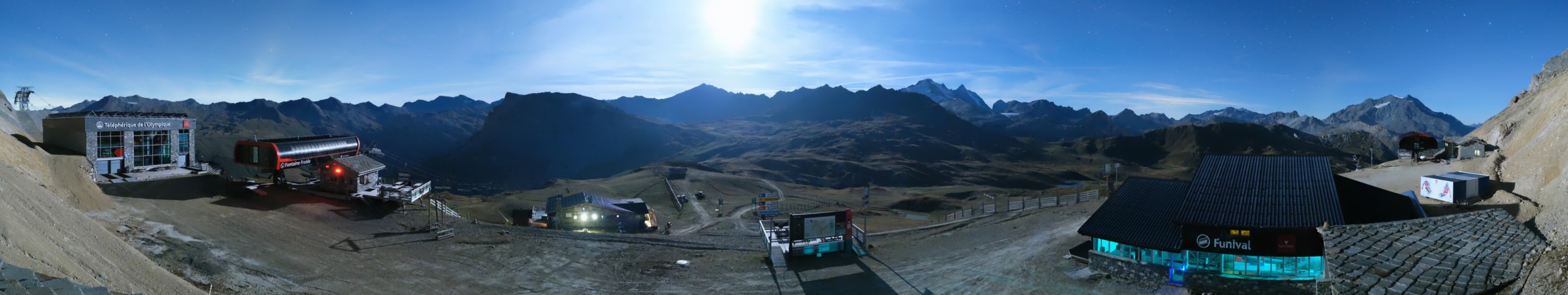 Val d'Isère Bellevarde snow cam captured at 21 September 2026 at 11:53 pm GMT+2