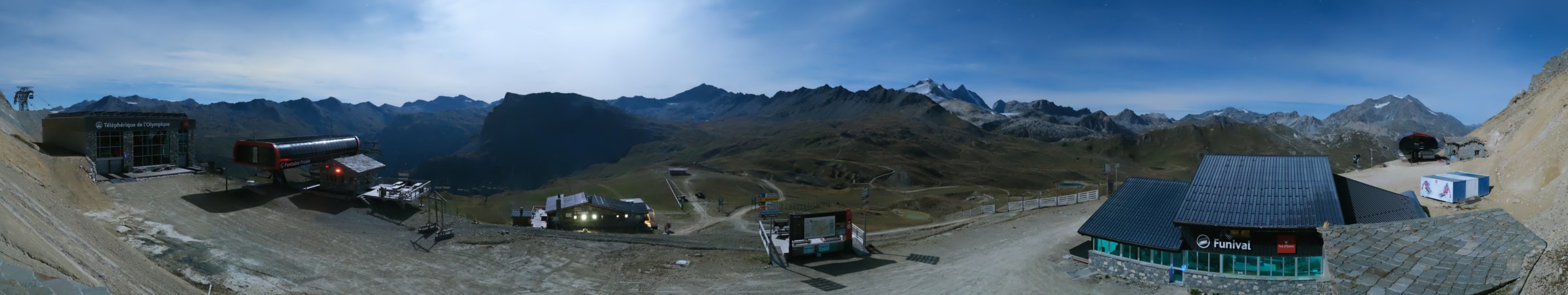 Val d'Isère Bellevarde snow cam captured at 24 September 2026 at 11:47 pm GMT+2