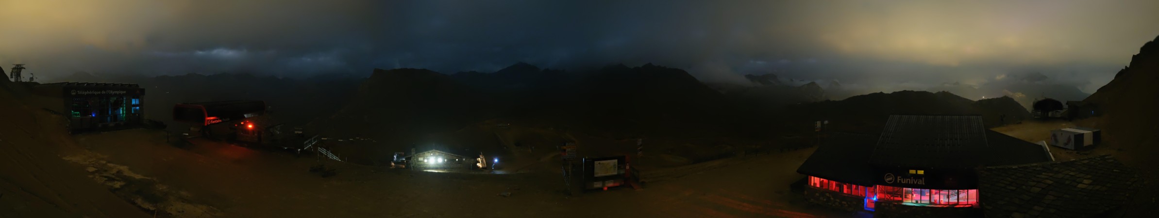 Val d'Isère Bellevarde snow cam captured at 2 October 2026 at 11:46 pm GMT+2