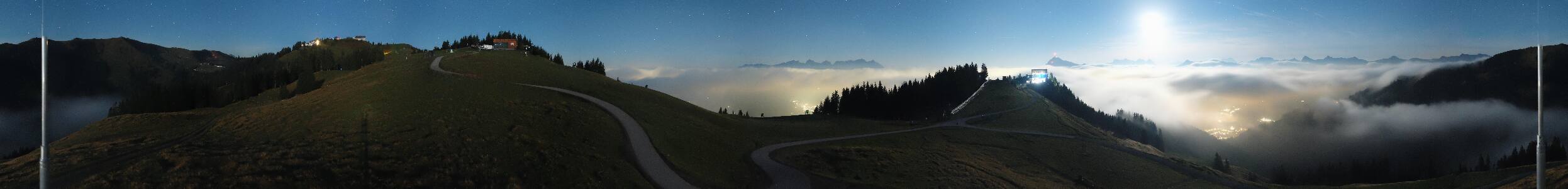 Kitzbühel Hahnenkamm snow cam captured at 2 October 2026 at 11:42 pm GMT+2
