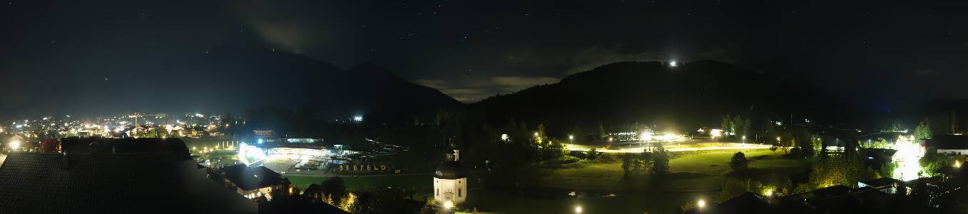Seefeld Seekirchl Panorama snow cam captured at 17 September 2026 at 11:42 pm GMT+2