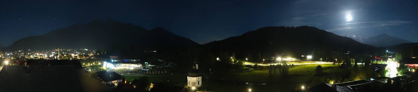 Seefeld Seekirchl Panorama snow cam captured at 21 September 2026 at 11:40 pm GMT+2