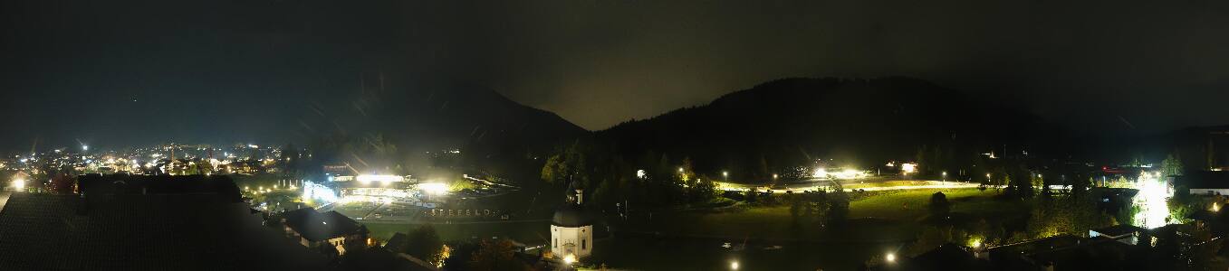 Seefeld Seekirchl Panorama snow cam captured at 3 October 2026 at 11:44 pm GMT+2