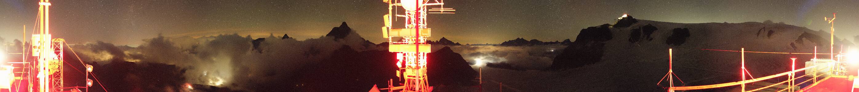 Cervinia Plateau Rosa snow cam captured at 18 September 2026 at 11:49 pm GMT+2