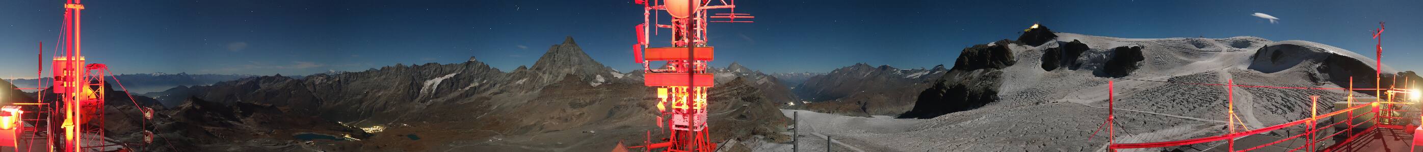 Cervinia Plateau Rosa snow cam captured at 25 September 2026 at 11:51 pm GMT+2