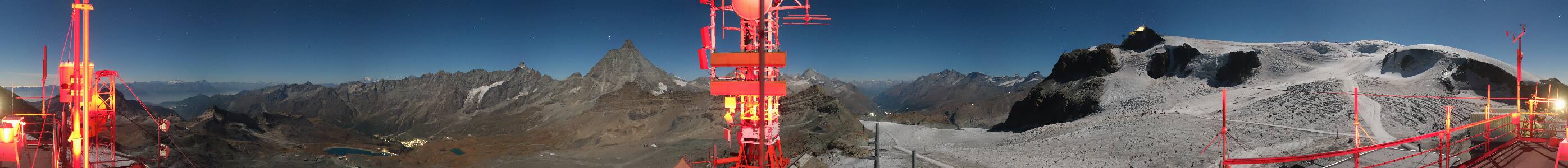 Cervinia Plateau Rosa snow cam captured at 26 September 2026 at 11:51 pm GMT+2