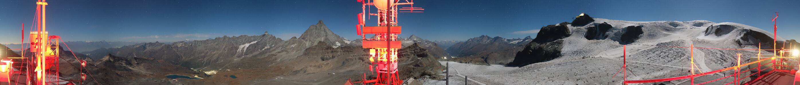 Cervinia Plateau Rosa snow cam captured at 27 September 2026 at 11:57 pm GMT+2