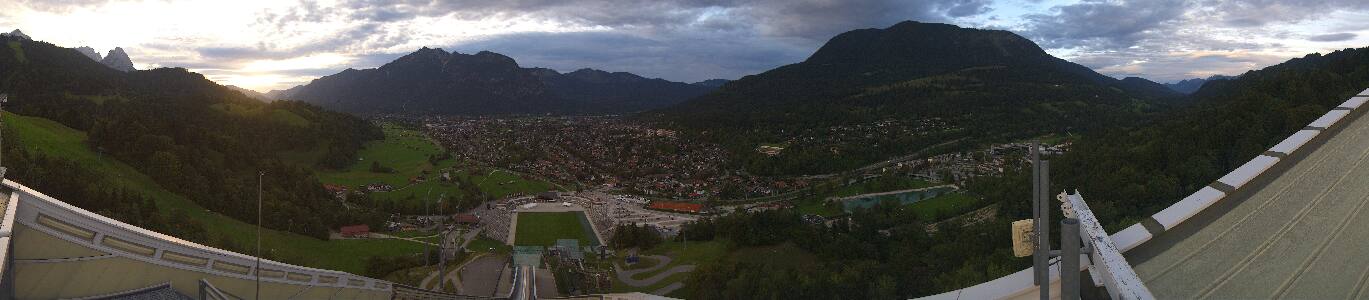 Garmisch-Partenkirchen Olympiaschanze snow cam captured at 20 September 2026 at 7:13 pm GMT+2