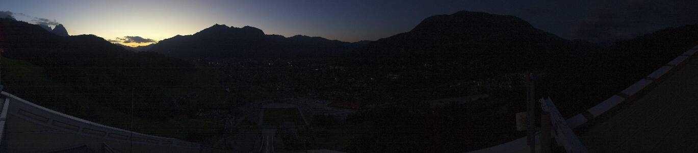 Garmisch-Partenkirchen Olympiaschanze snow cam captured at 22 September 2026 at 7:46 pm GMT+2