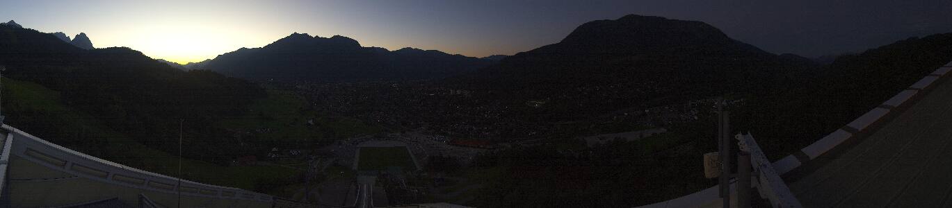 Garmisch-Partenkirchen Olympiaschanze snow cam captured at 25 September 2026 at 7:30 pm GMT+2