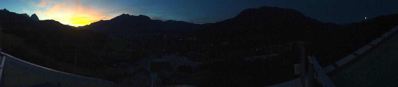 Garmisch-Partenkirchen Olympiaschanze snow cam captured at 26 September 2026 at 7:39 pm GMT+2