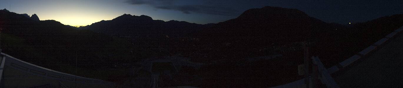 Garmisch-Partenkirchen Olympiaschanze snow cam captured at 27 September 2026 at 7:29 pm GMT+2