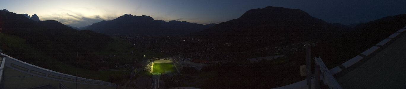 Garmisch-Partenkirchen Olympiaschanze snow cam captured at 29 September 2026 at 7:32 pm GMT+2