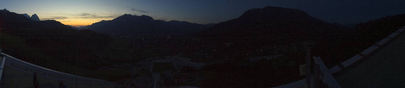 Garmisch-Partenkirchen Olympiaschanze snow cam captured at 30 September 2026 at 7:30 pm GMT+2
