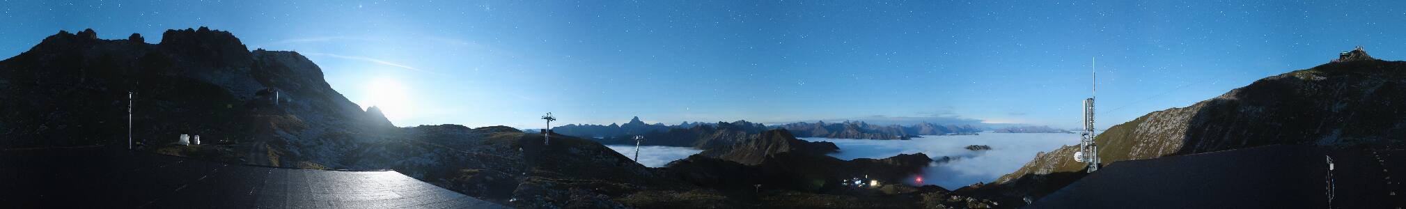 Oberstdorf Nebelhorn snow cam captured at 2 October 2026 at 11:38 pm GMT+2