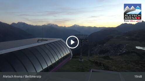 Bettmeralp (Aletsch Arena) Upper Station Wurzenbord snow cam captured at 12 September 2026 at 8:06 pm GMT+2