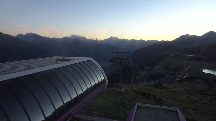 Bettmeralp (Aletsch Arena) Upper Station Wurzenbord snow cam captured at 14 September 2026 at 7:56 pm GMT+2