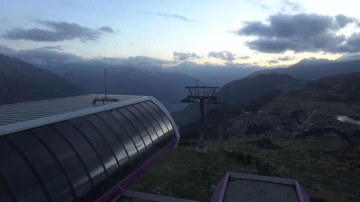 Bettmeralp (Aletsch Arena) Upper Station Wurzenbord snow cam captured at 18 September 2026 at 7:46 pm GMT+2