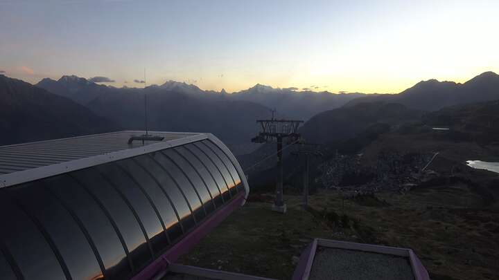 Bettmeralp (Aletsch Arena) Upper Station Wurzenbord snow cam captured at 23 September 2026 at 7:41 pm GMT+2