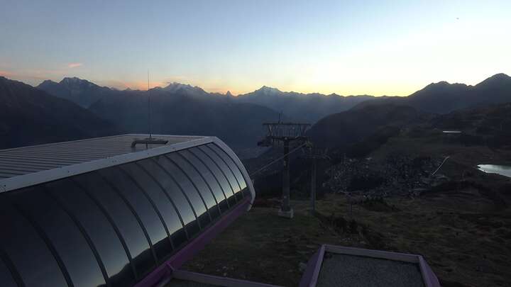 Bettmeralp (Aletsch Arena) Upper Station Wurzenbord snow cam captured at 26 September 2026 at 7:27 pm GMT+2