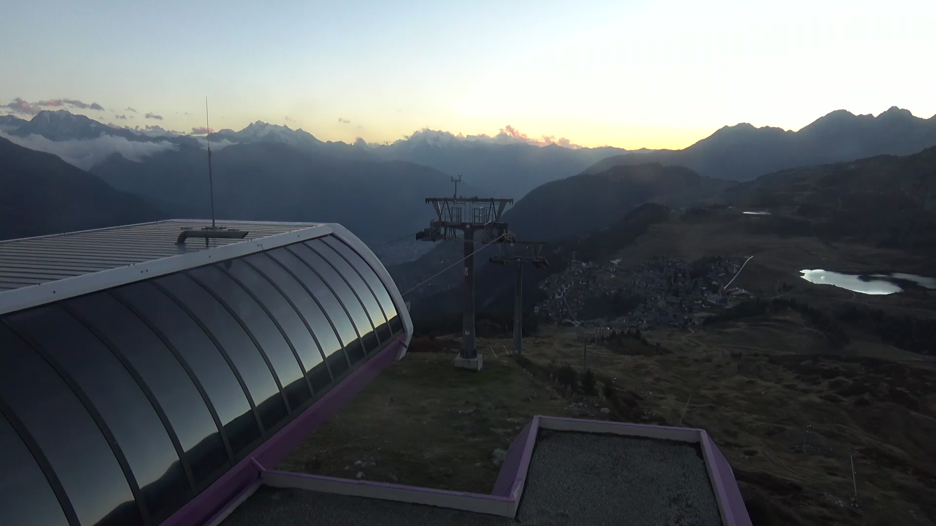 Bettmeralp (Aletsch Arena) Upper Station Wurzenbord snow cam captured at 5 October 2026 at 7:07 pm GMT+2