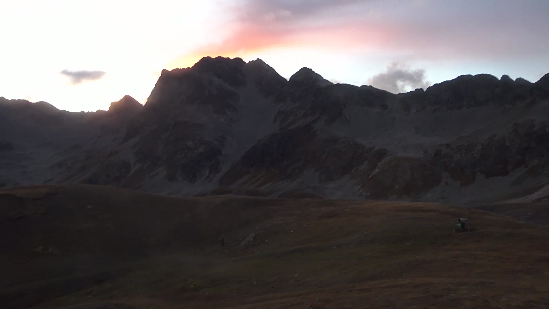 Celerina Trais Fluors Upper Station snow cam captured at 5 October 2026 at 7:21 pm GMT+2