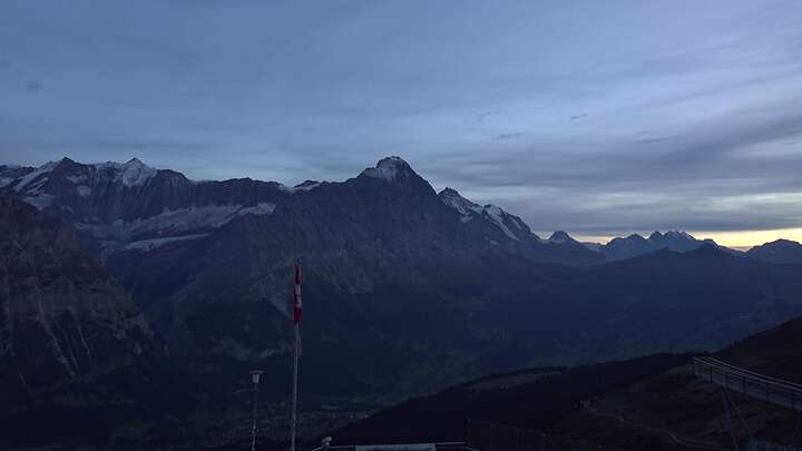 Grindelwald First snow cam captured at 28 September 2026 at 7:30 pm GMT+2