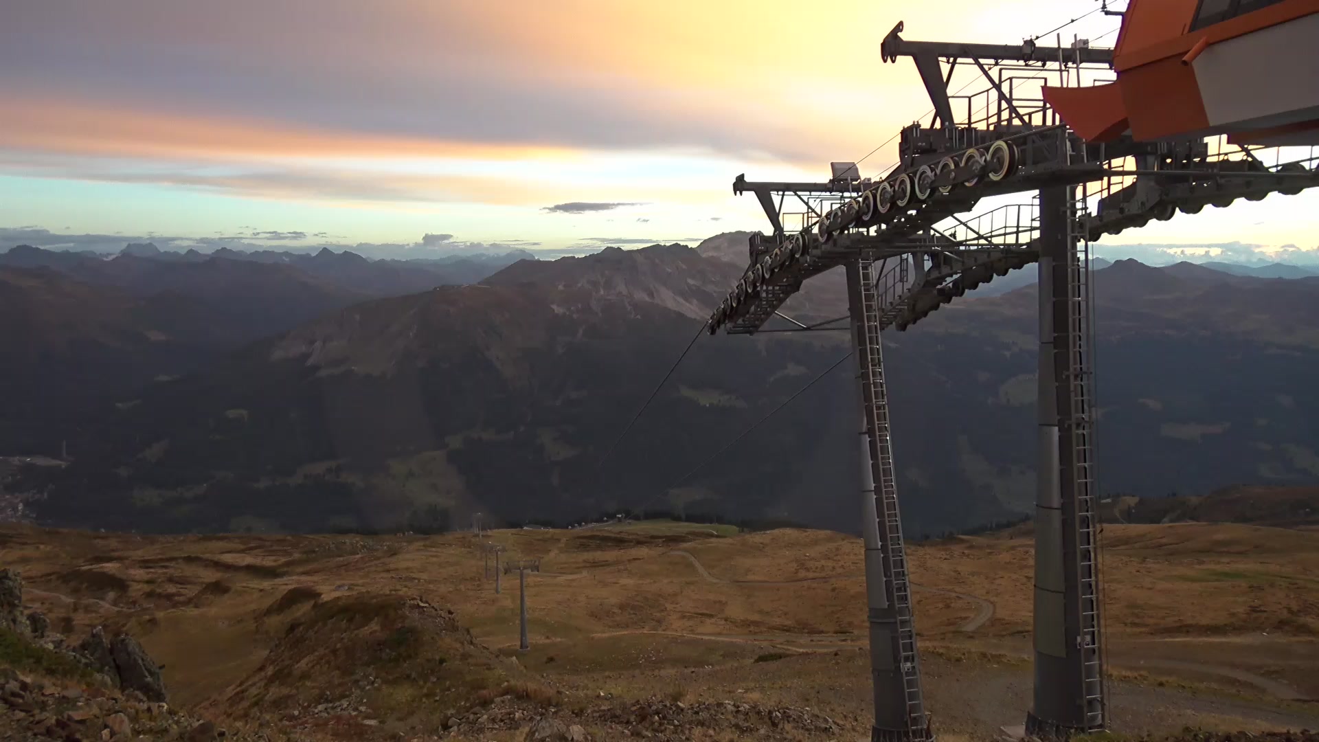 Klosters Dorf Upper Station Schaffürggli snow cam captured at 5 October 2026 at 7:03 pm GMT+2
