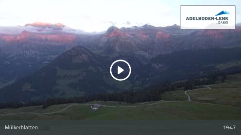 Lenk im Simmental Mülkerblatten snow cam captured at 12 September 2026 at 7:53 pm GMT+2
