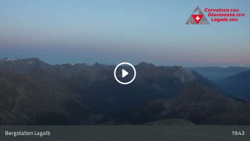 Pontresina Upper Station Lagalb snow cam captured at 12 September 2026 at 7:54 pm GMT+2