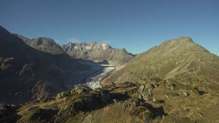 Riederalp (Aletsch Arena) Moosfluh Upper Station snow cam captured at 15 September 2026 at 6:09 pm GMT+2