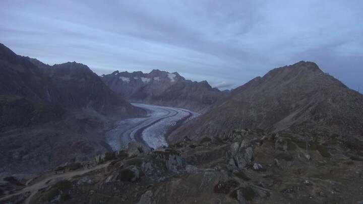 Riederalp (Aletsch Arena) Moosfluh Upper Station snow cam captured at 20 September 2026 at 7:55 pm GMT+2