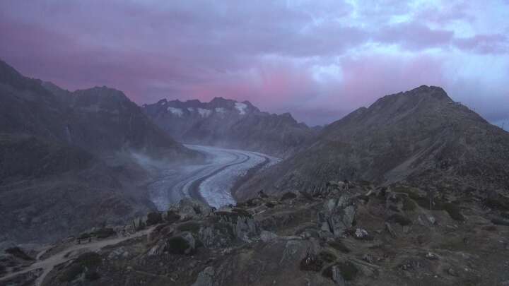 Riederalp (Aletsch Arena) Moosfluh Upper Station snow cam captured at 24 September 2026 at 7:37 pm GMT+2