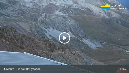 St. Moritz Piz Nair Upper Station snow cam captured at 12 September 2026 at 7:55 pm GMT+2