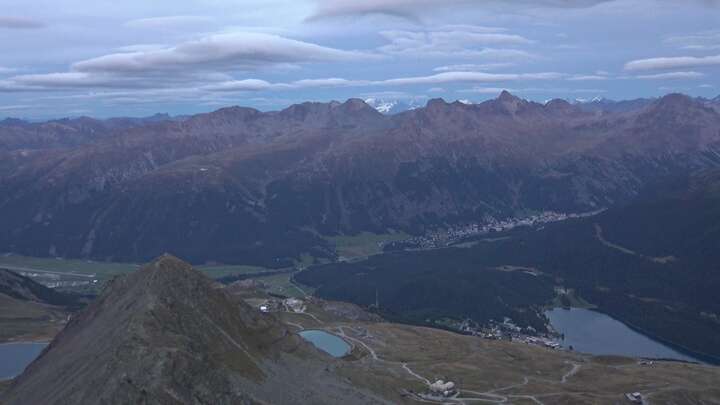 St. Moritz Piz Nair Upper Station snow cam captured at 13 September 2026 at 7:58 pm GMT+2