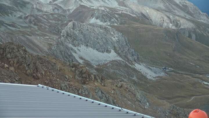 St. Moritz Piz Nair Upper Station snow cam captured at 14 September 2026 at 7:47 pm GMT+2