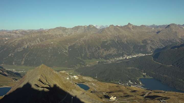St. Moritz Piz Nair Upper Station snow cam captured at 15 September 2026 at 6:11 pm GMT+2